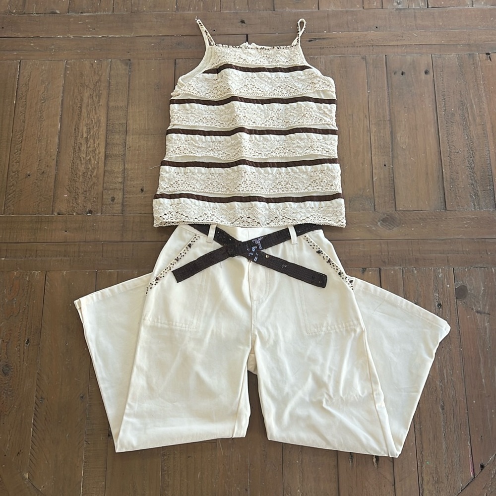 Trish Scully crocheted top and pant set